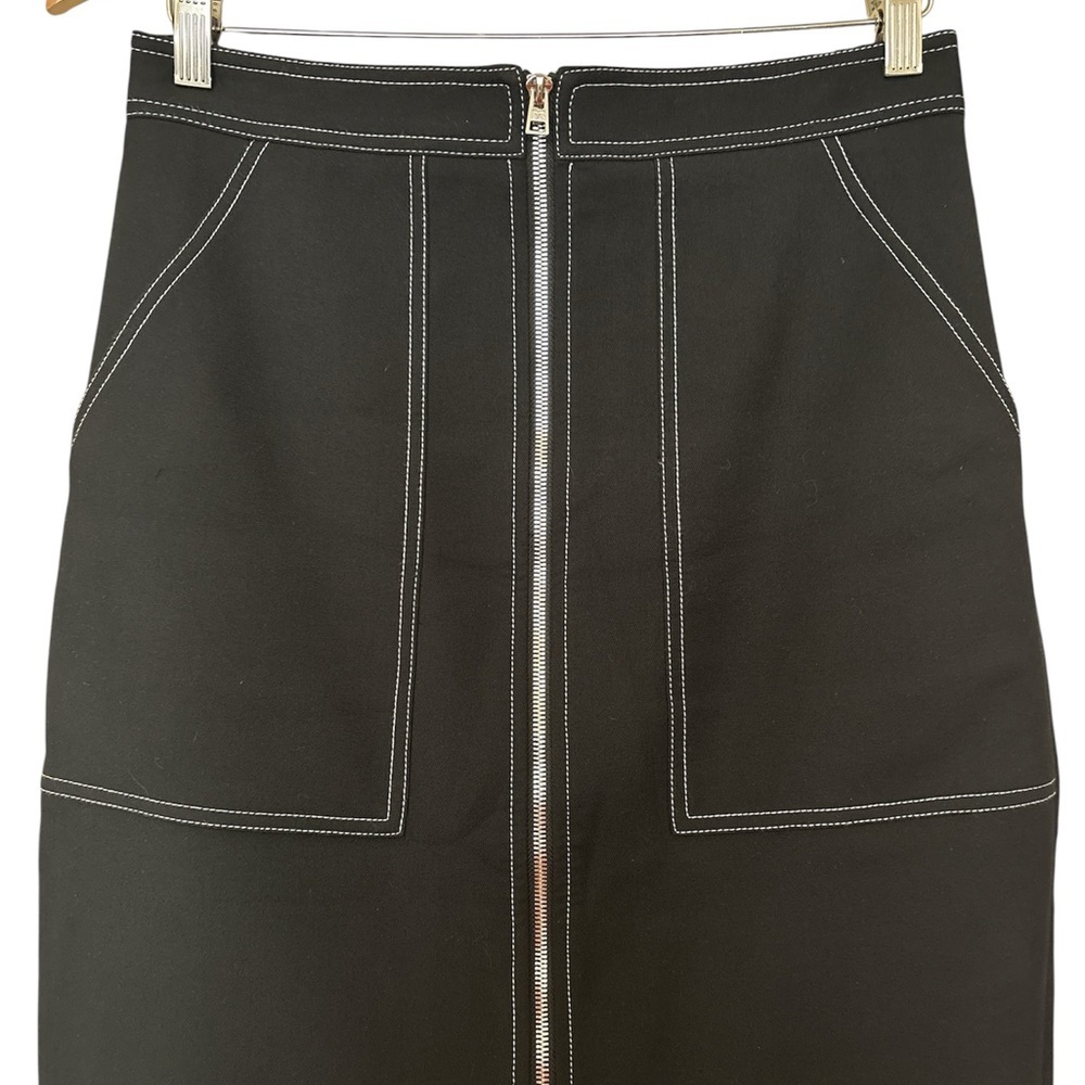 Diane Von Furstenberg Black Pencil Skirt with Front Zipper - Picture 7 of 10